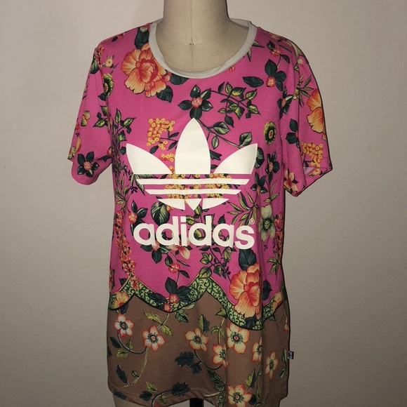 adidas pink floral